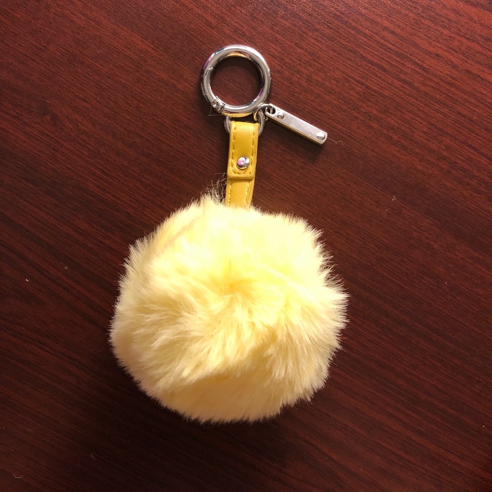 Yellow Fuzzy Ball Key Chain